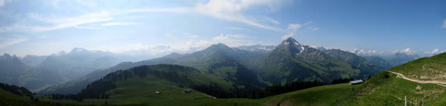 sehr schönes Breitbildfoto mit Wildstrubel, Wistätthore, Turbachtal, Giferspitz und Wasseregrat. Dort oben waren wir auch scho