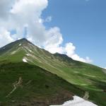 Blick hinauf zum Louwenehore und Giferspitz. Dort oben waren wir auch schon