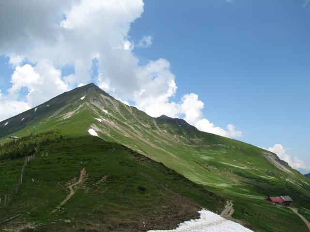 Blick hinauf zum Louwenehore und Giferspitz. Dort oben waren wir auch schon