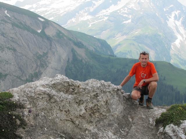 Franco bei einem Einsturztrichter (Doline)