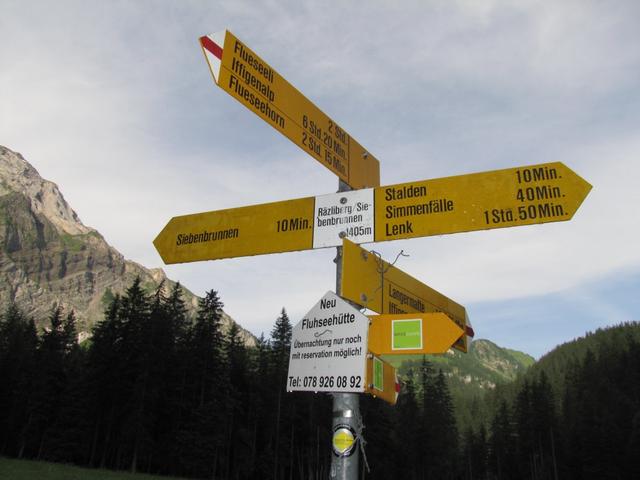 Wegweiser auf Rezliberg 1405 m.ü.M.