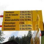 Wegweiser auf der Iffigenalp 1584 m.ü.M.