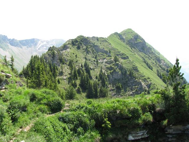 der Bergpfad gut ersichtlich am Wasserngrat mit Burgfelse und Stand