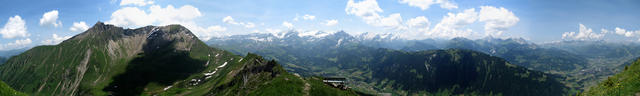 was für ein schönes Breitbildfoto. Giferspitz, Wildstrubel, Wildhorn und Les Diablerets