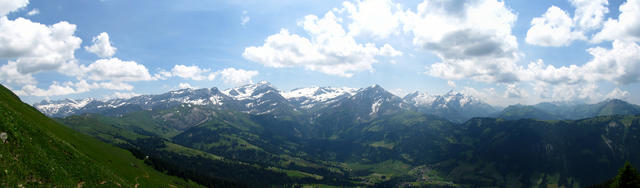 was für ein schönes Breitbildfoto. So eine Aussicht hatten wir beim Abstieg nach Lauenen