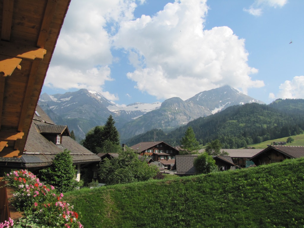 Aussicht vom Balkon auf das Wildhorn