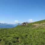 Blick Richtung Bergstation der Materialseilbahn auf Tegia Gronda