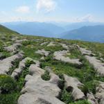 der Wanderweg überquert Karrenfelder