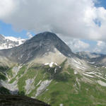 schönes Breitbildfoto mit Blick auf die Fuorcla Raschaglius und der Piz Dolf oder Trinserhorn