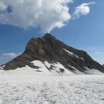 der Oldehore oder Becca d'Audon ragt aus dem Glacier de Tsanfleuron heraus