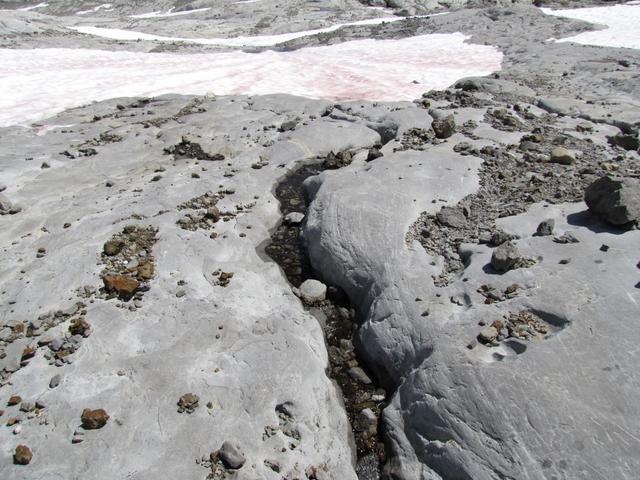 bei Lapis de Tsanfleuron läuft man über vom Gletscher glatt geschliffenen Felsen