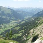 mit der Luftseilbahn fahren wir runter nach Gsteig in das Saanental