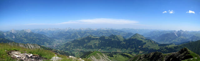 schönes Breitbildfoto mit Blick auf das Saaneland