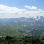 sehr schönes Breitbildfoto mit Wildstrubel, Glacier de la Plaine Morte, Wildhorn und Les Diablerets