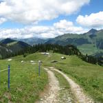 über den Nordgrat wandern wir zu der Alpsiedlung von Hinderi Wispile