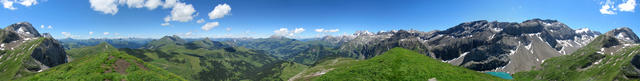 traumhaft schönes Breitbildfoto mit Niesehorn, Lauenenhorn, Giferspitz, Wildstrubel, Schnidehorn, Wildhorn mit Tungelgletscher