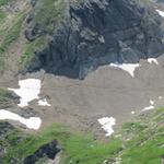 gut ersichtlich der Weg der von Stigle her kommend zur Wildhornhütte führt