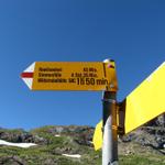 hier könnte man links abbiegen und zur Wildstrubelhütte wandern. Dort waren wir auch schon