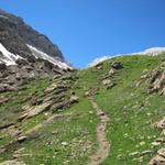 zwischendurch ist der Bergpfad ersichtlich