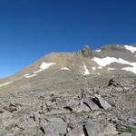 Blick vom Übergang La Selle zum Col des Audannes, das sich links von dieser Felsnase befindet