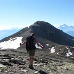 wir verlassen den Übergang La Selle (wieder mit Rucksack), nicht ohne einen Blick zurück zum Sex Rouge