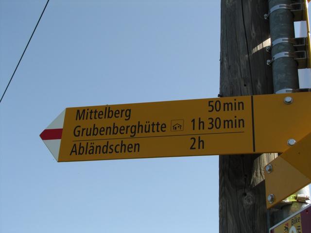 Wegweiser bei Chaltläger 1769 m.ü.M.