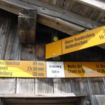 Wegweiser bei der Grubenberghütte