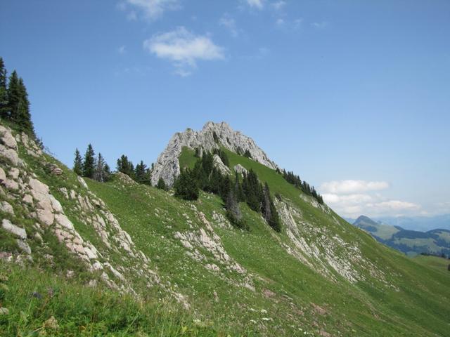 wir schlagen den Weg rechts ein und wandern den Gastlosen entlang nach Grat