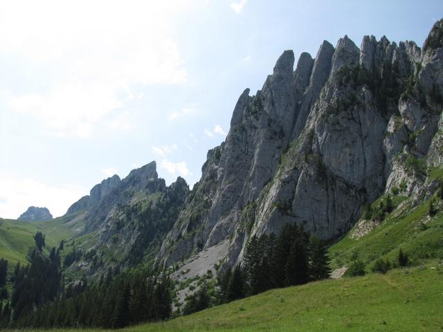 Blick zurück zur Wandflue, Sattelspitzen und Gastlosen