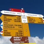 Wegweiser auf Sillerebüel 1977 m.ü.M. weiter geht es Richtung Hahnenmoospass