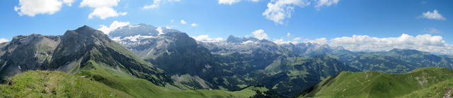 sehr schönes Breitbildfoto mit Ammertenspitz, Wildstrubel, Glacier de la Plaine Morte und Wildhorn