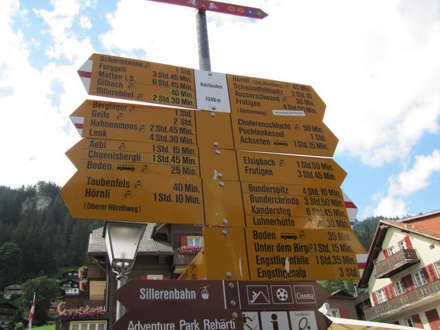 Wegweiser in Adelboden