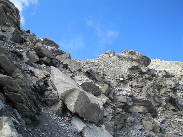 Blockschutt erschwert das Wandern