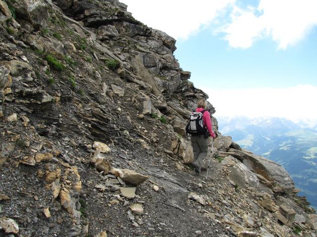 die kleine Nase bei Punkt 2539 m.ü.M. wird rechts umgangen