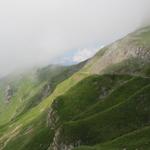 Blick zurück auf den Bergweg den wir zurückgelegt haben