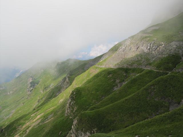 Blick zurück auf den Bergweg den wir zurückgelegt haben