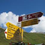 Wegweiser bei der Tannalp 1977 m.ü.M. hier schwenkten wir rechts ab Richtung Engstlenalp