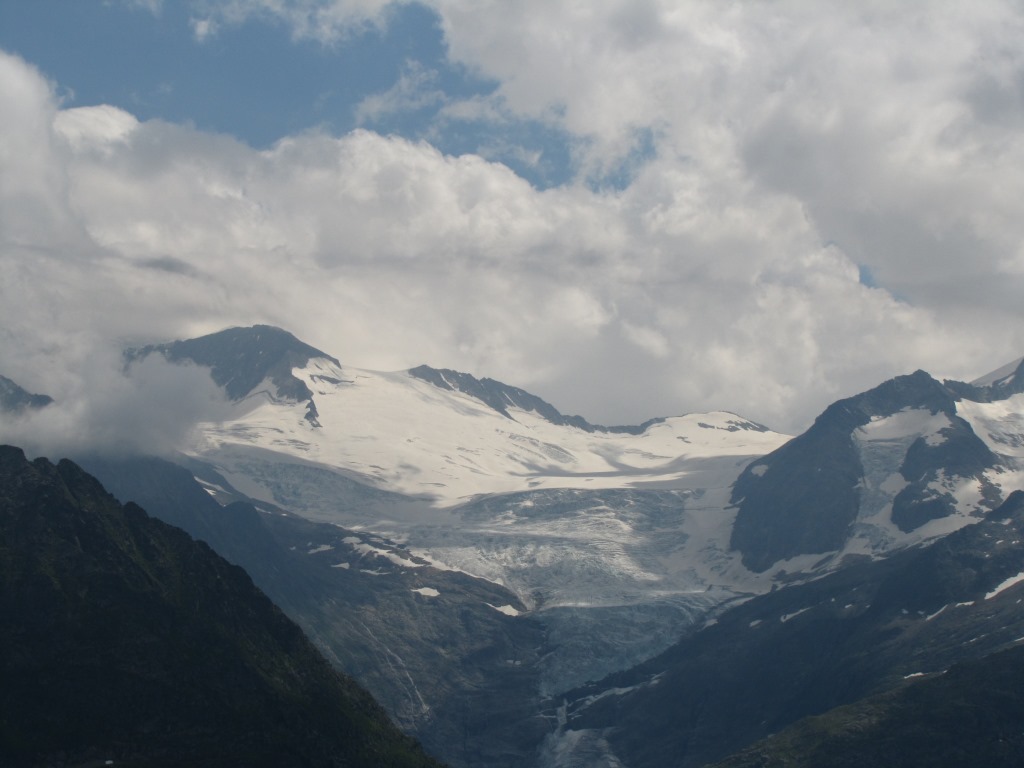 Blick zum Triftgletscher. Dort waren wir auch schon