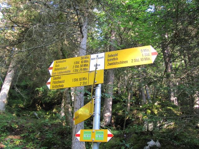 bei der Weggabelung Punkt 1530 m.ü.M.