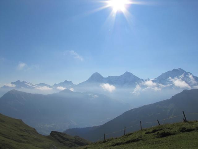 das bekannte Dreigestirn, Eiger, Mönch und Jungfrau