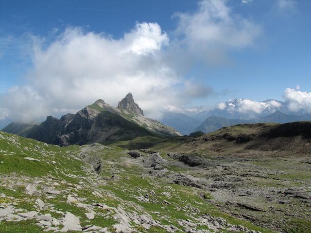 wir haben die Ebene von Hogant erreicht mit Blick auf die Lobhörner