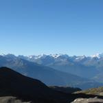 Blick zu den westlichen Walliser Alpen