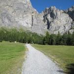 der Wanderweg führt einem direkt zur senkrechten Felswand 1471 m.ü.M.