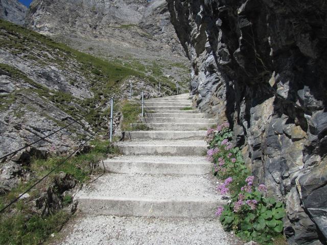 über Treppen führt nun der "Weg" aufwärts