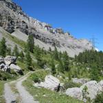 am Fusse des Üschenegrat (dort oben werden wir morgen sein), wandern wir weiter Richtung Sunnbühl