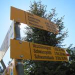 Wegweiser bei Sunnbühl 1936 m.ü.M.