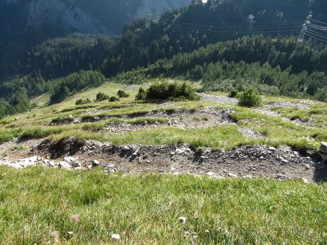 Blick hinunter auf den zurückgelegten Weg