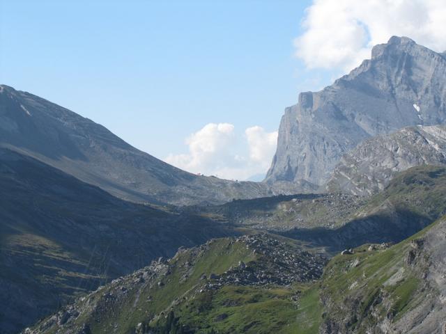 Blick zum Gemmipass. Dort waren wir gestern