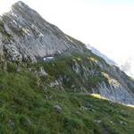 der Bergpfad führt nun wieder direkt unterhalb vom Grat