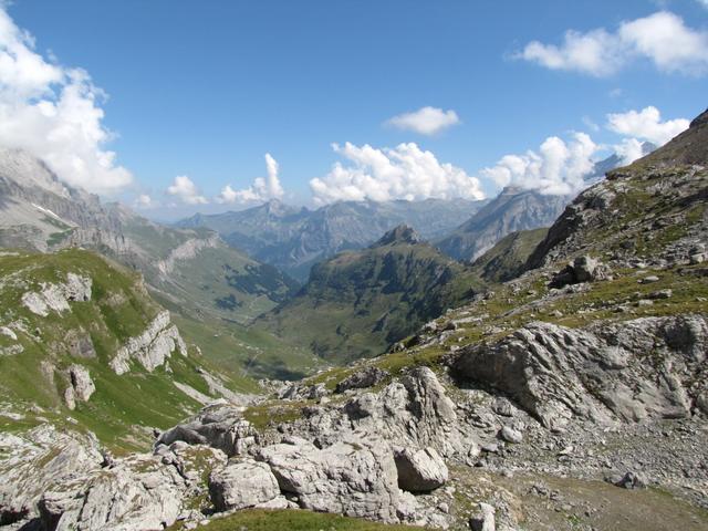 Blick zurück von wo wir gekommen sind. Gut ersichtlich der Gellihorn